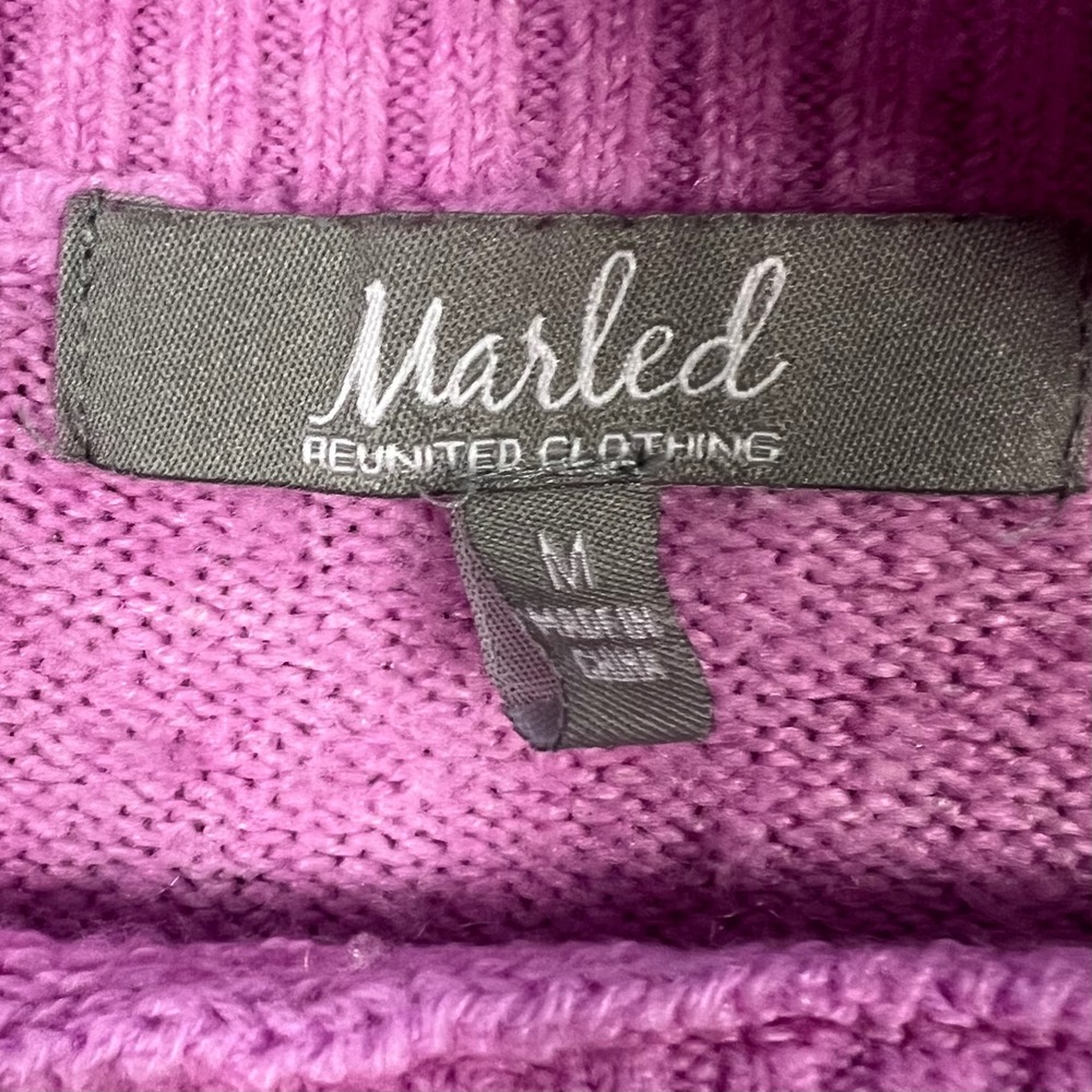 Marled Reunited Clothing Sweater Womens M Pink Boat Neck Soft Knit Pullover - Picture 7 of 9